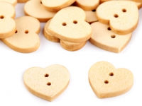 Holzknopf Herz 15 mm 5 Stück