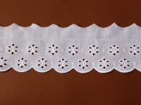 Batist-Spitze mit 2 Blumenreihen